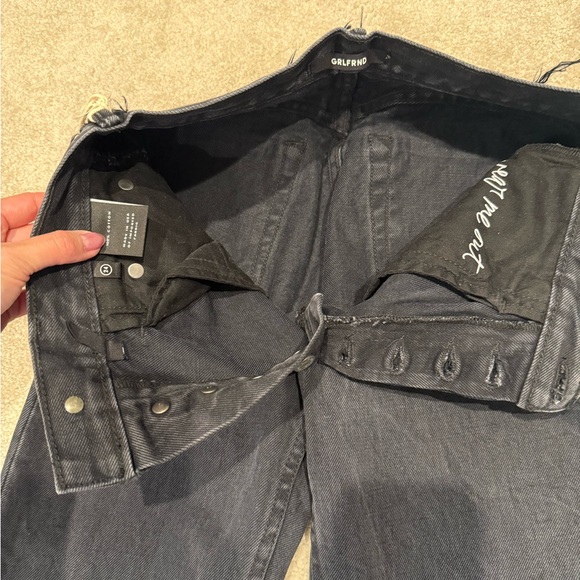 NWT GRLFRND Karolina Charcoal Distressed Denim sz 24 - Picture 4 of 4
